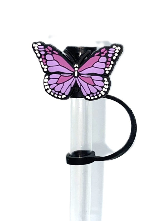 Puple Monarch Butterfly Straw Topper