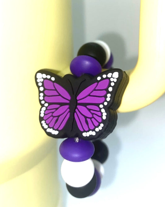 Purple Monarch Butterfly Stanley Tumbler Cup Handle Charm