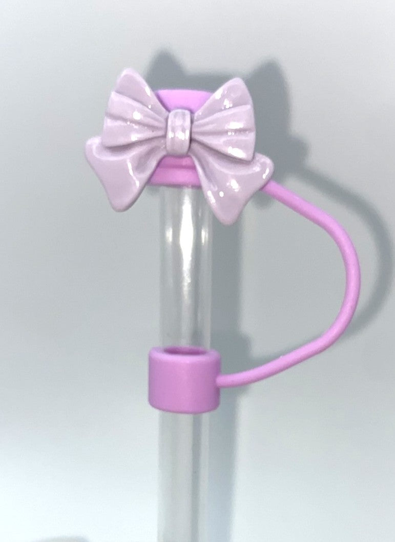 Purple Resin Bow Straw Topper