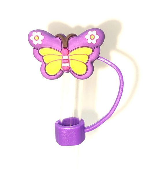 Purple Butterfly Straw Topper