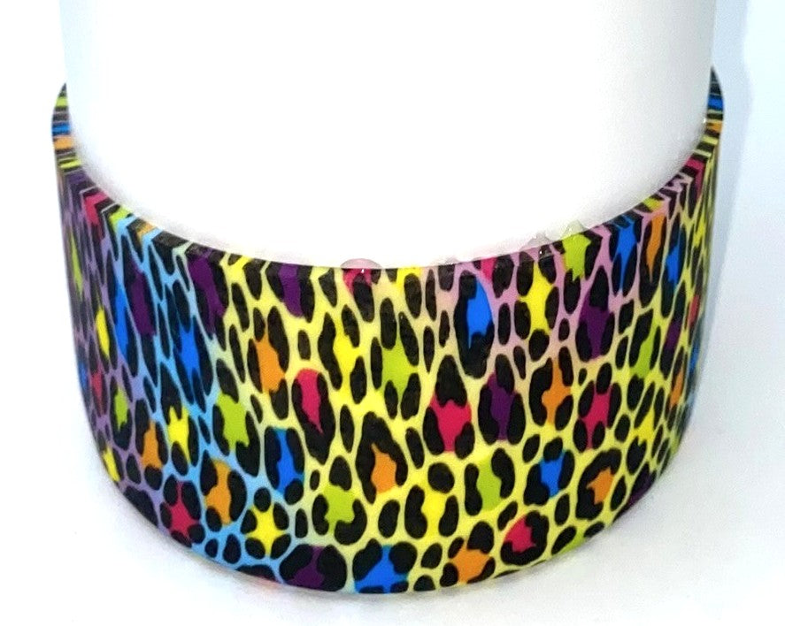 Colorful Rainbow LF Leopard Print Stanley Tumbler Boot Sleeve #79