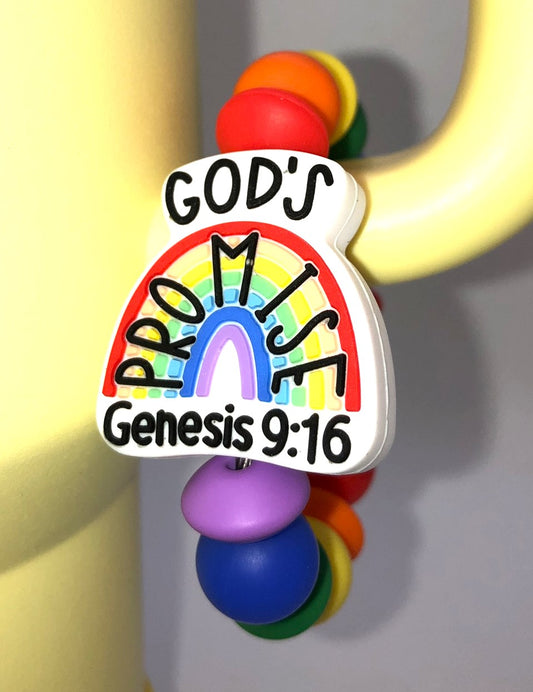 God's Promise Rainbow Genesis 9:16 Stanley Tumbler Cup Handle Charm