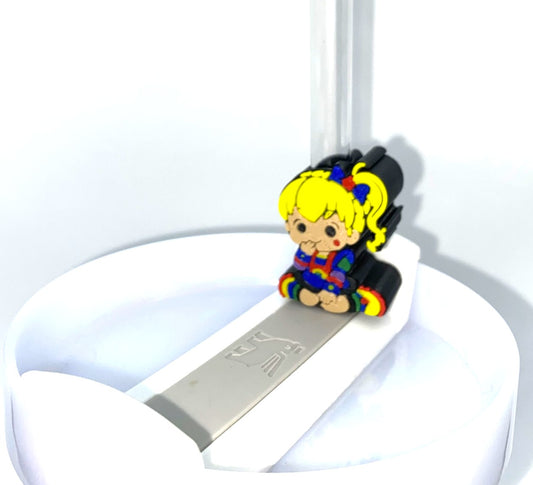 Rainbow 80's Doll Straw Sitter