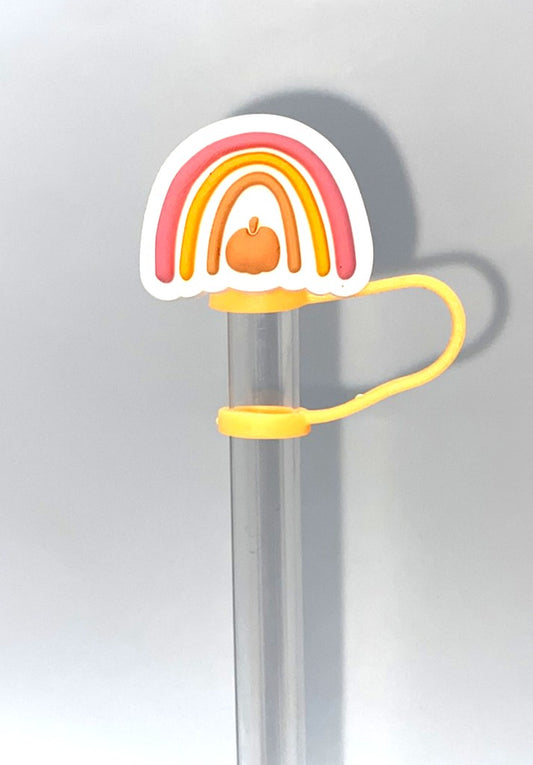 Fall Pumpkin Rainbow Straw Topper
