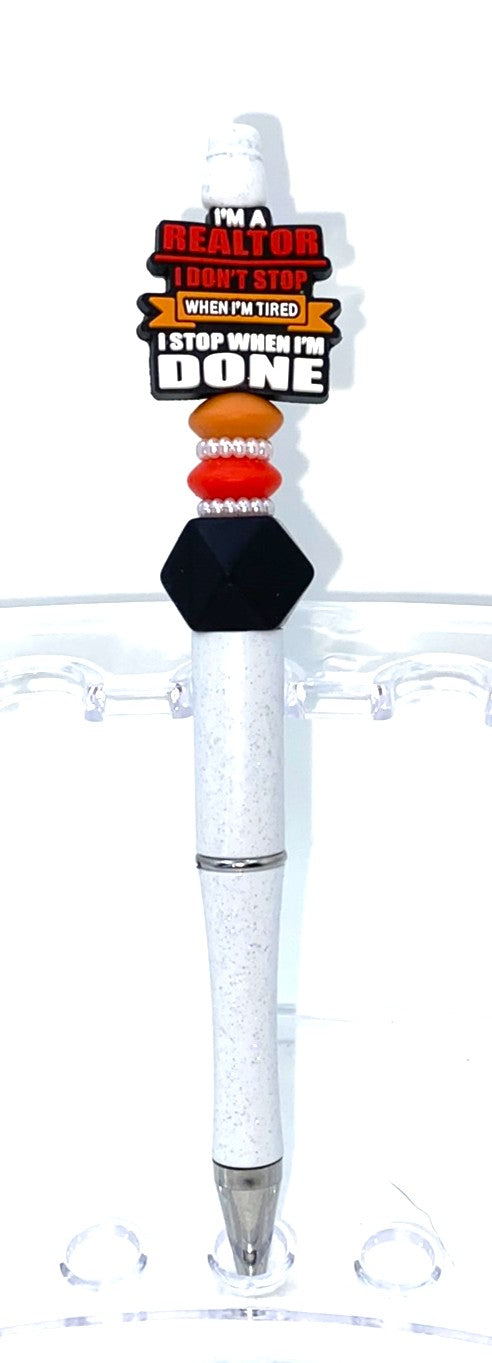 I'm A Realtor I don't Stop Beaded Pen