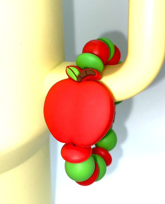Red Apple Teacher Stanley Tumbler Cup Handle Charm