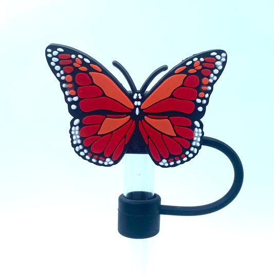 Red & Pink Monarch Butterfly Straw Topper