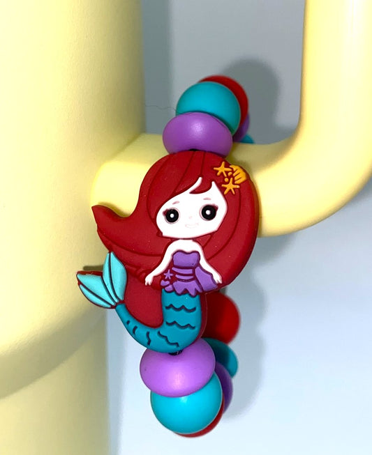 Red Mermaid Stanley Tumbler Cup Handle Charm