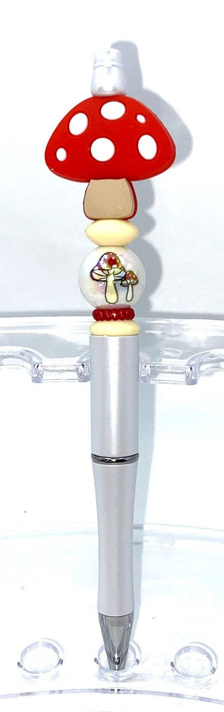 Red Mushroom Beaded Pen