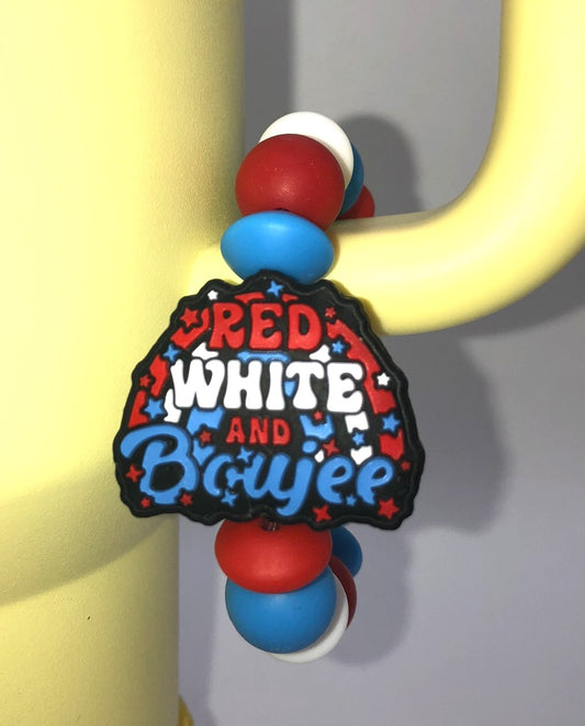 Red White & Boujee Patriotic Stanley Tumbler Cup Handle Charm