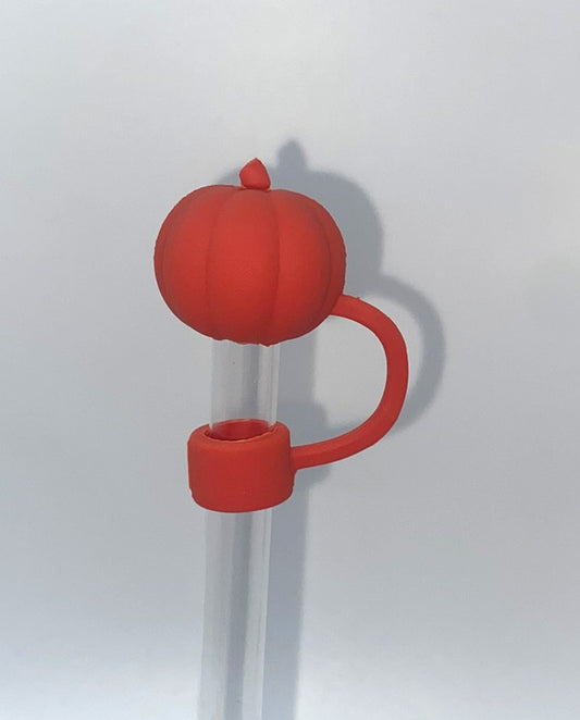 Red Pumpkin 3D Fall Straw Topper