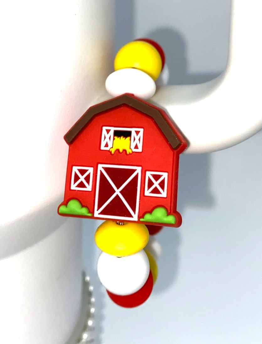 Red Barn Stanley Tumbler Cup Handle Charm