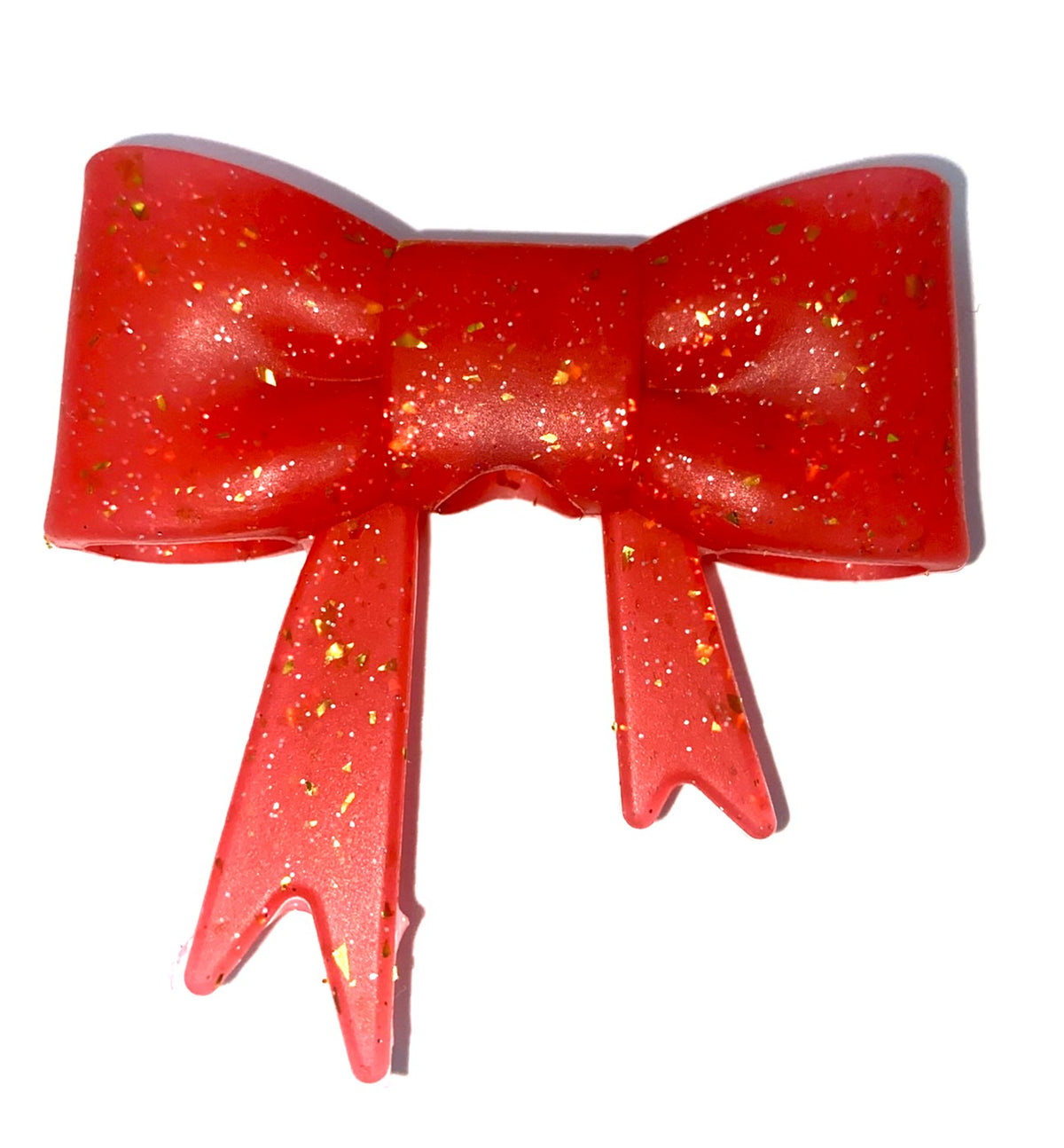 Red Confetti Glitter Bow Straw Topper