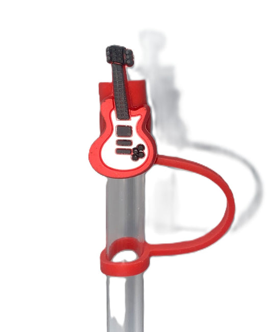 Red Guitar Straw Topper