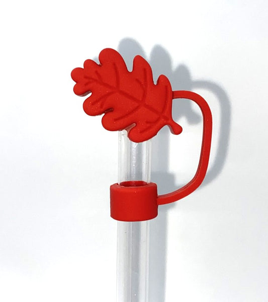 Red Fall Leaf 3D Straw Topper