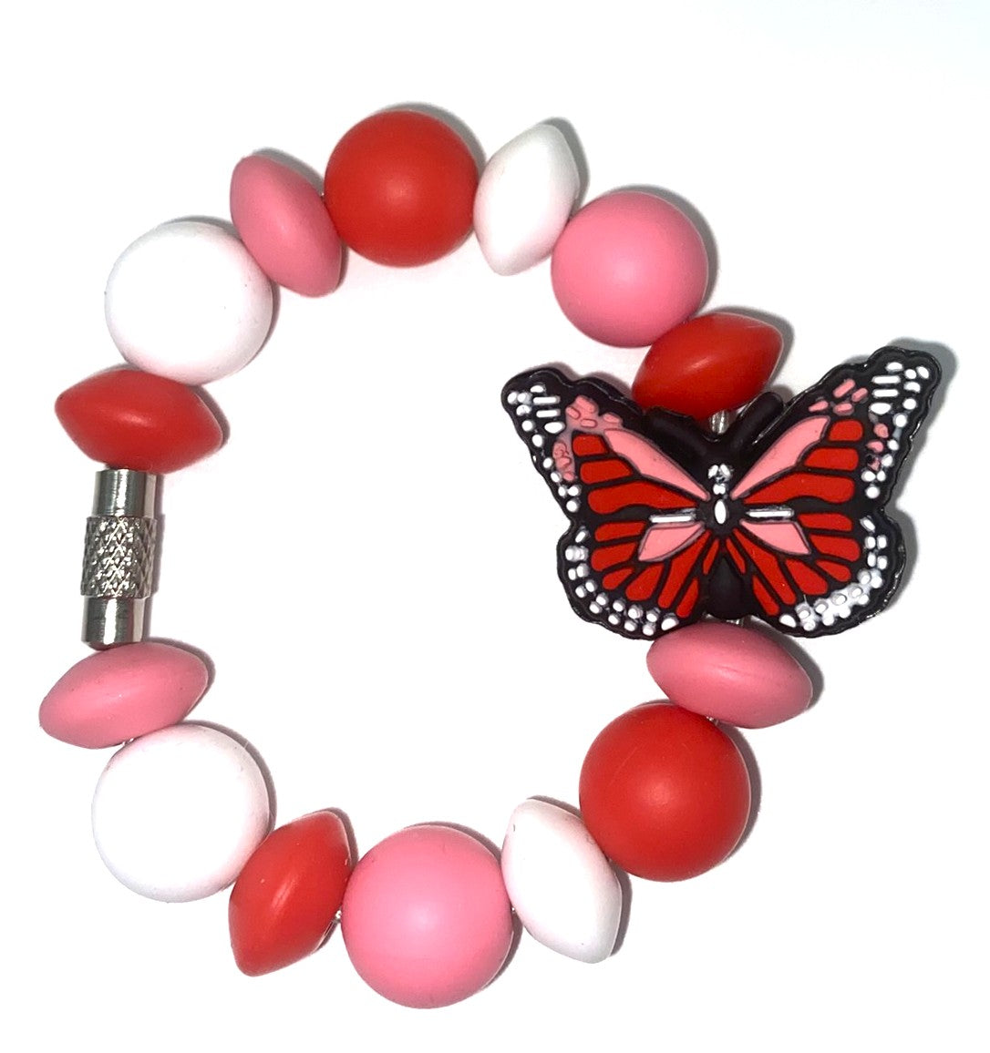 Red Monarch Butterfly Stanley Tumbler Cup Handle Charm