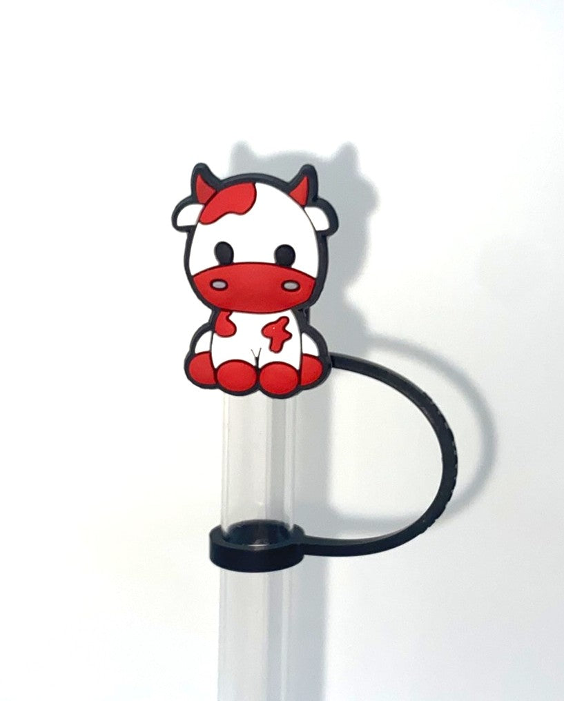 Red Sitting Cow Straw Topper