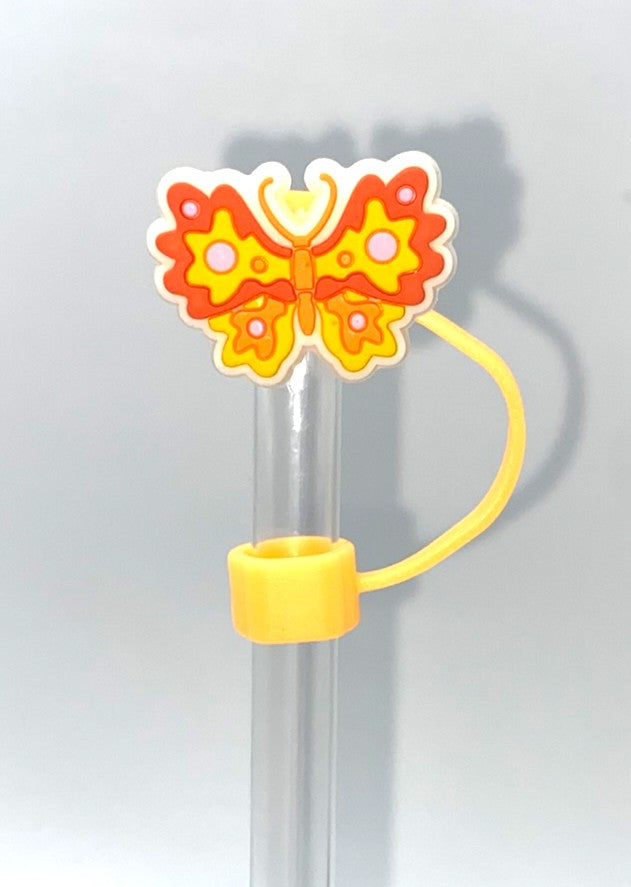 Red, Yellow, Pink & Orange Butterfly Straw Topper
