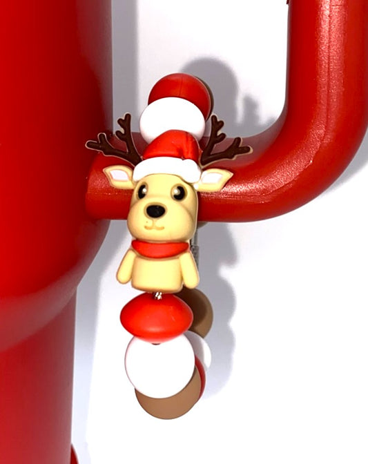 Christmas Reindeer 3D Stanley Tumbler Cup Handle Charm
