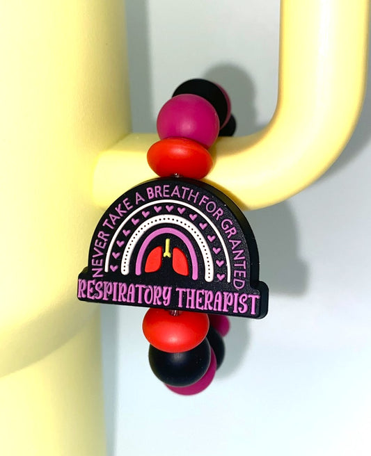 Respiratory Therapist Rainbow Never Take  breath For Granted Stanley Tumbler Cup Handle Charm