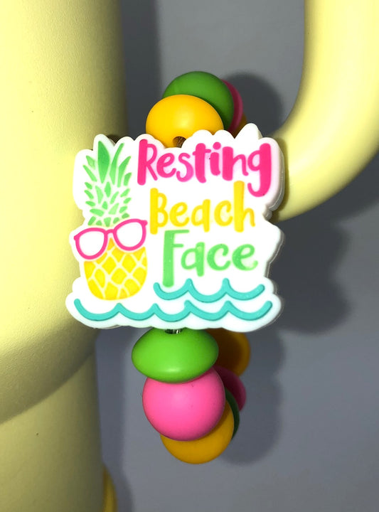 Resting Beach Face Stanley Tumbler Cup Handle Charm