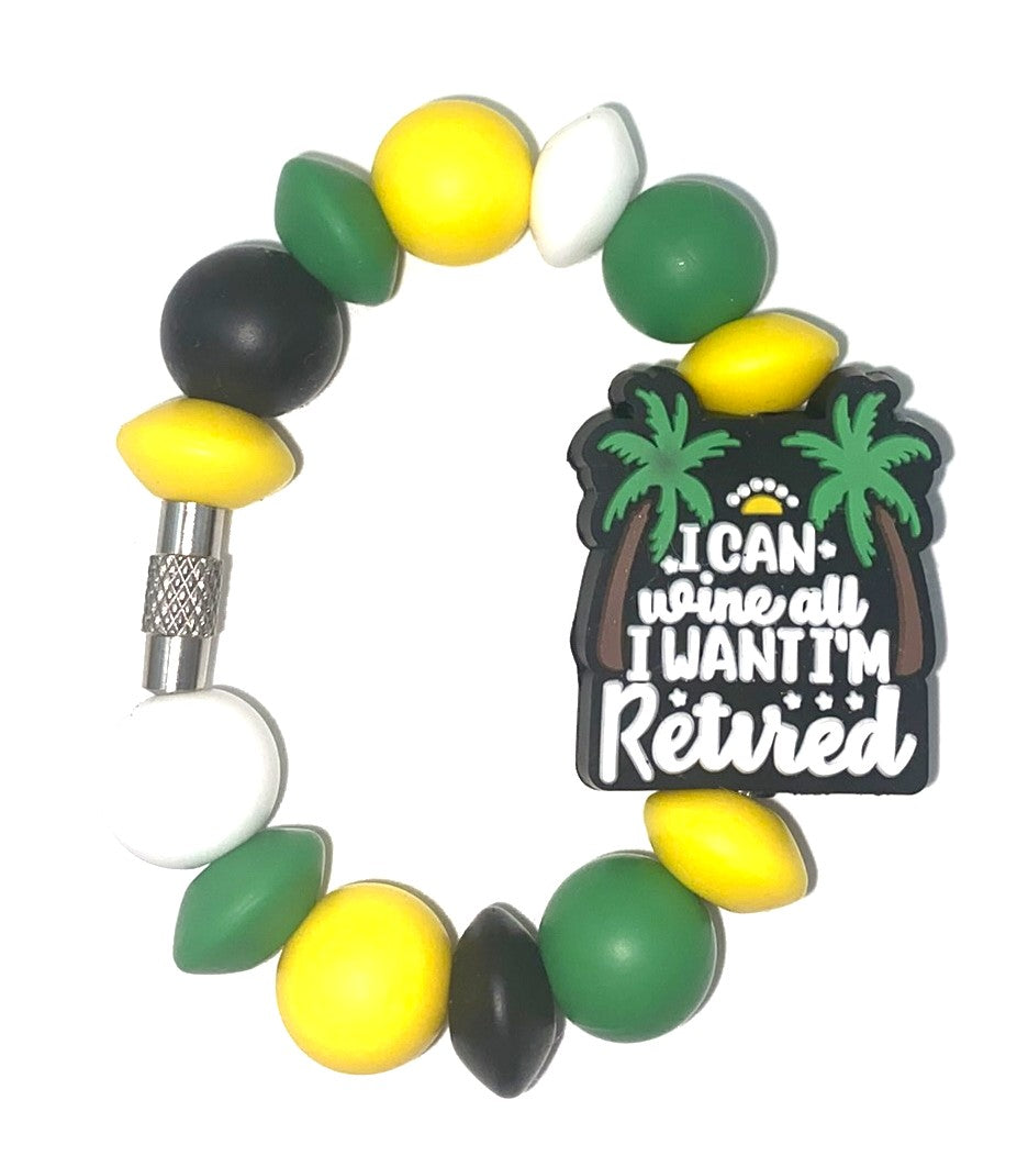 I Can Wine All I Want I'm Retired Stanley Tumbler Cup Handle Charm