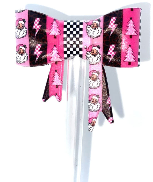 Retro Christmas Bow Straw Topper
