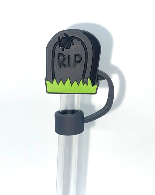 RIP Gravestone 3D Halloween Straw Topper