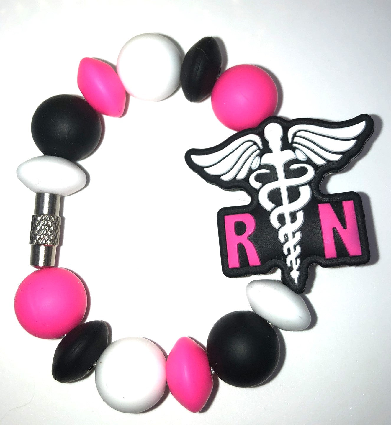 RN Pink Caduceus Nurse Stanley Tumbler Cup Handle Charm