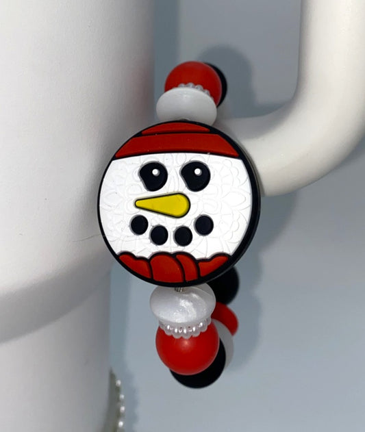 Snowman Face Round Winter Stanley Tumbler Cup Handle Charm