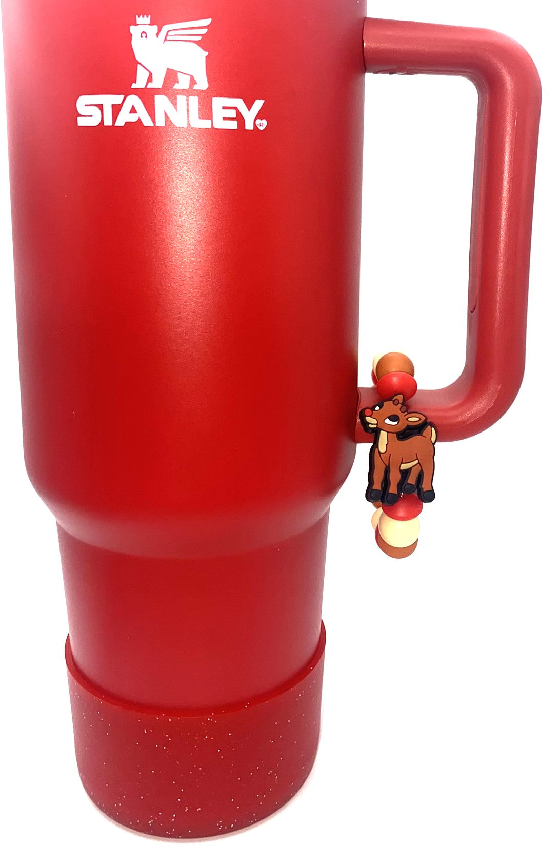 Red Nosed Reindeer Christmas Stanley Tumbler Cup Handle Charm