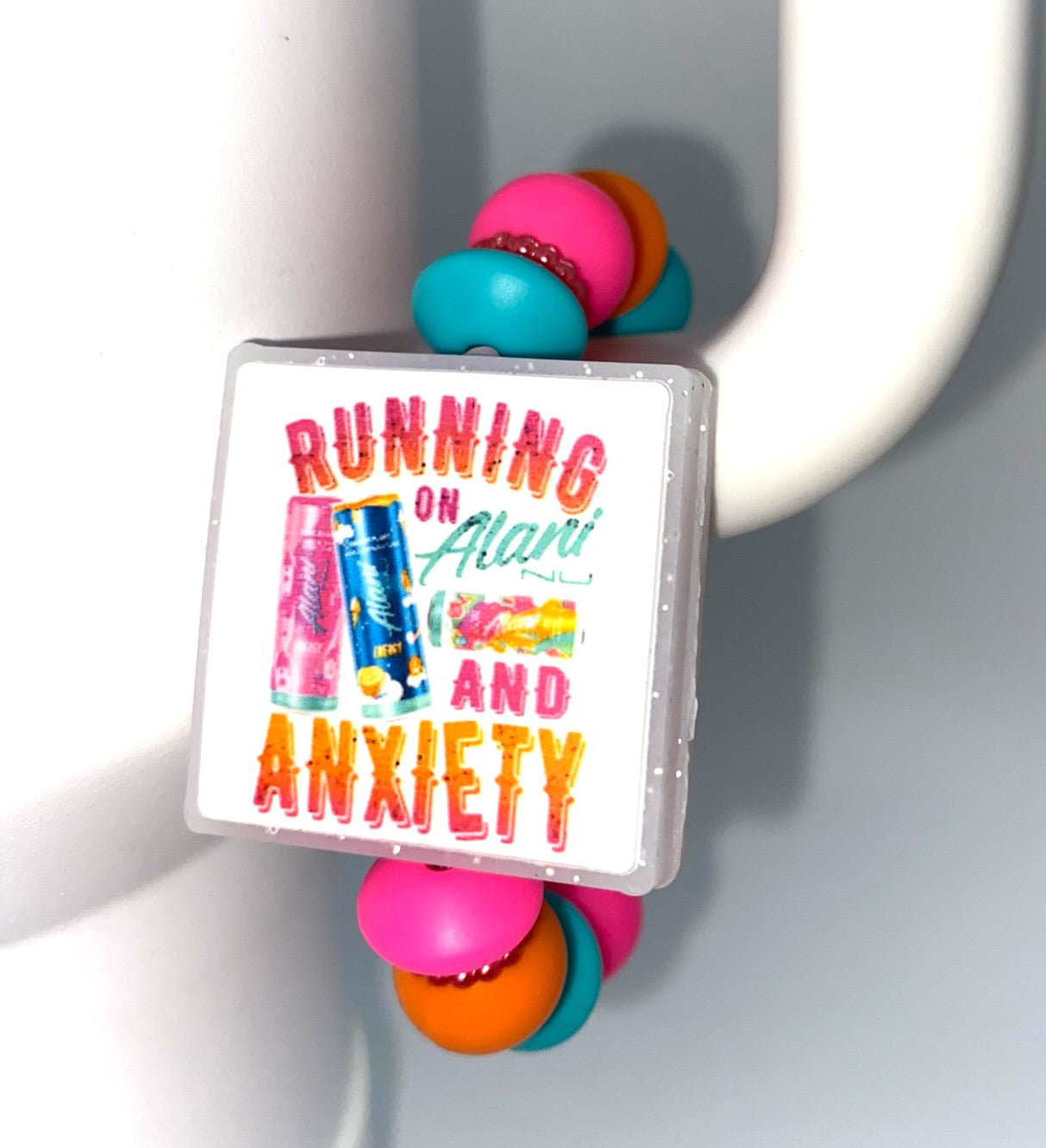 Running on Alani & Anxiety Stanley Tumbler Cup Handle Charm