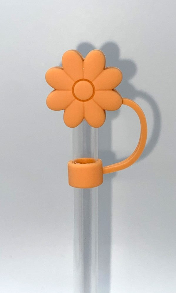 Rust Brown Daisy Flower 3D Straw Topper
