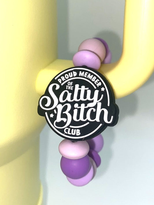 White Proud Member of the Salty Bitch Club Stanley Tumbler Cup Handle Charm