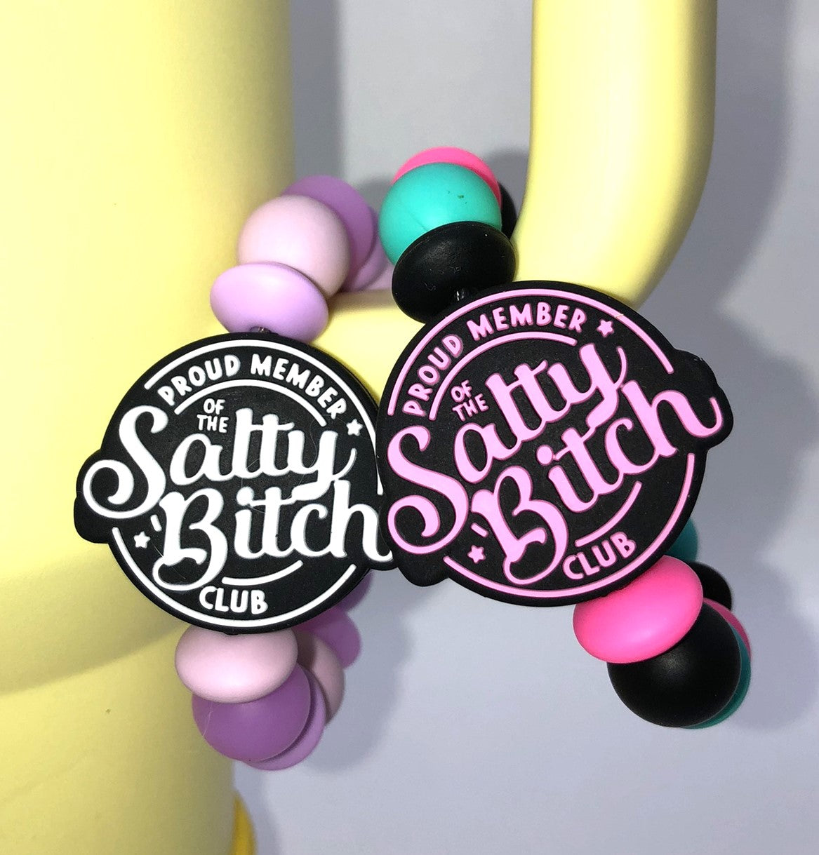 White Proud Member of the Salty Bitch Club Stanley Tumbler Cup Handle Charm