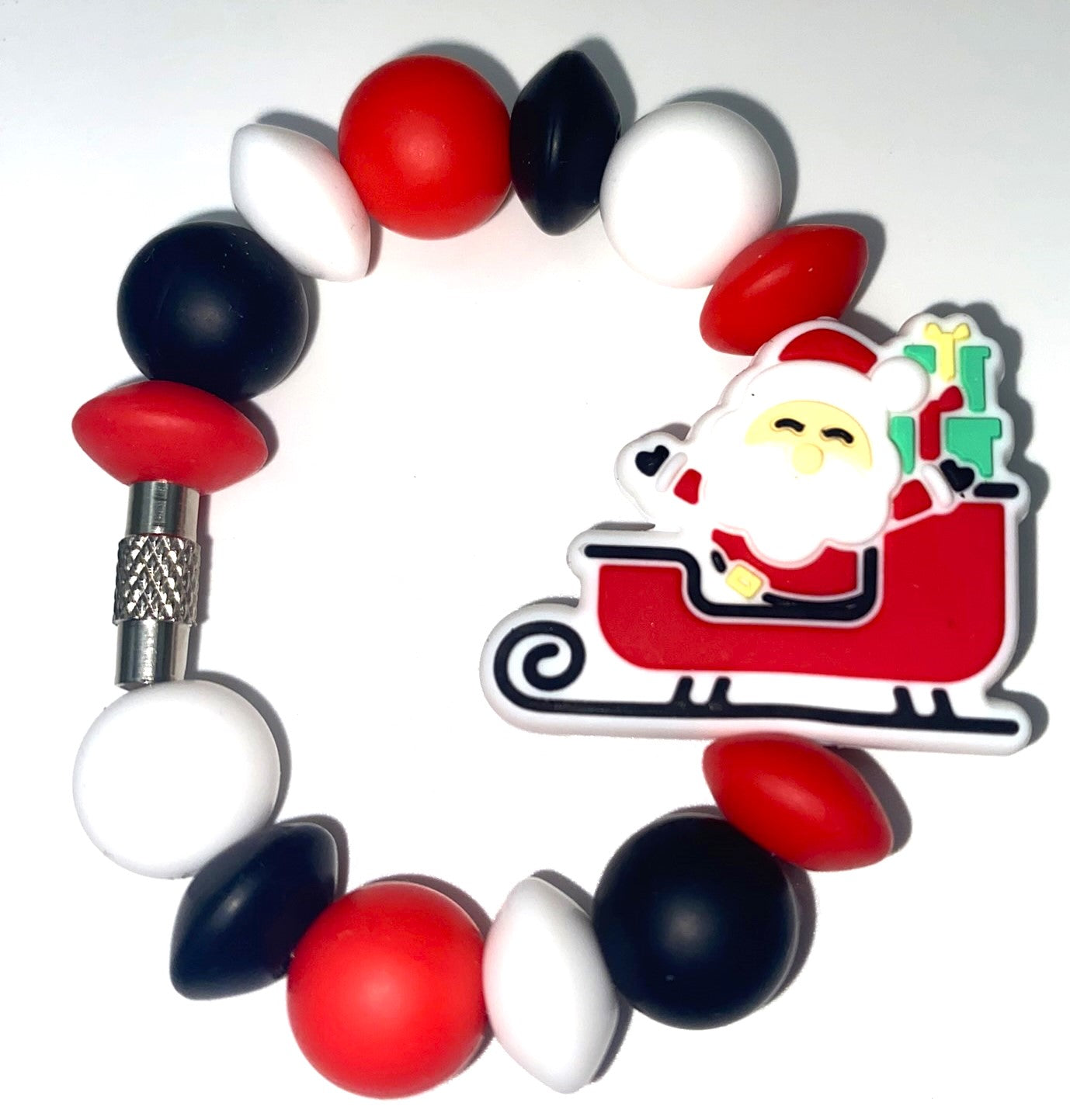 Santa Claus In Sleigh Stanley Tumbler Cup Handle Charm