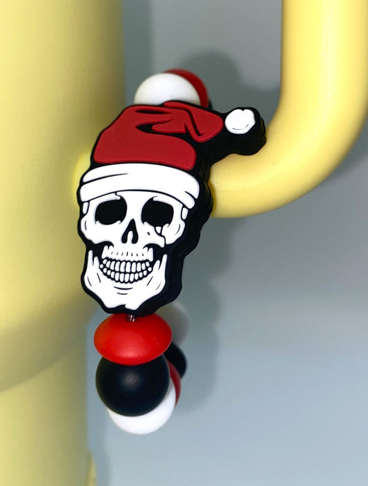 Santa Skull Christmas Stanley Tumbler Cup Handle Charm