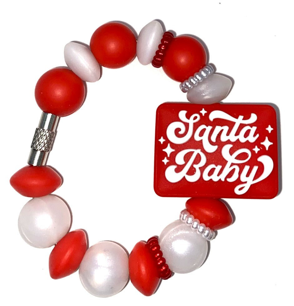 Santa Baby Christmas Stanley Tumbler Cup Handle Charm