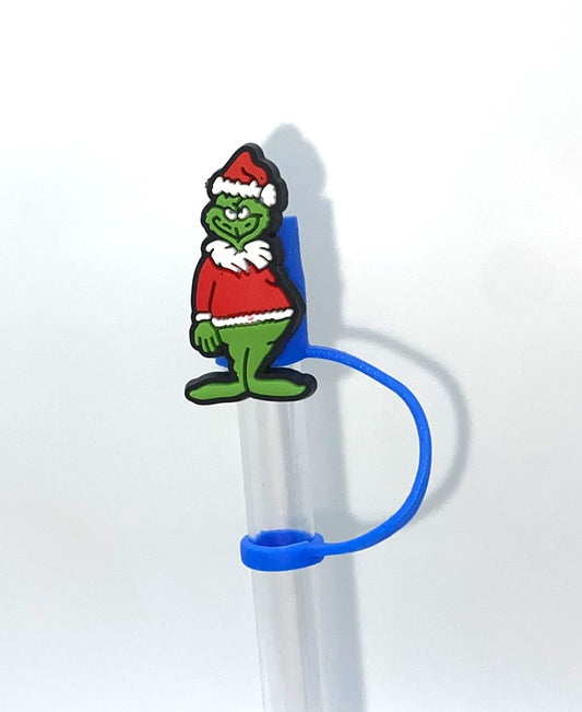 Mean Green Guy Santa Straw Topper