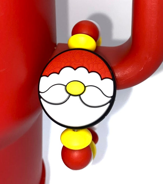 Santa Face Round Christmas Stanley Tumbler Cup Handle Charm