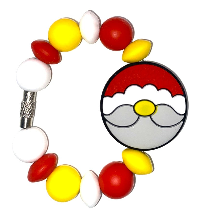 Santa Face Round Christmas Stanley Tumbler Cup Handle Charm