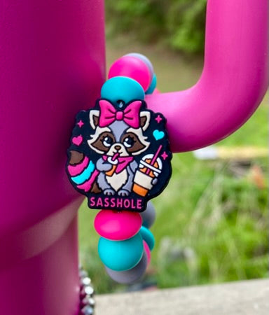 Sasshole Raccoon Stanley Tumbler Cup Handle Charm