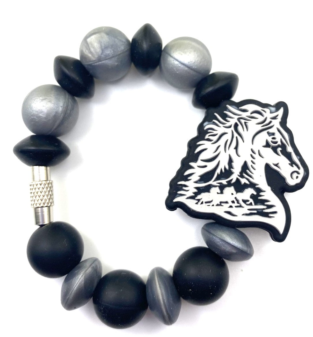 Black Savy Horse Stanley Tumbler Cup Handle Charm