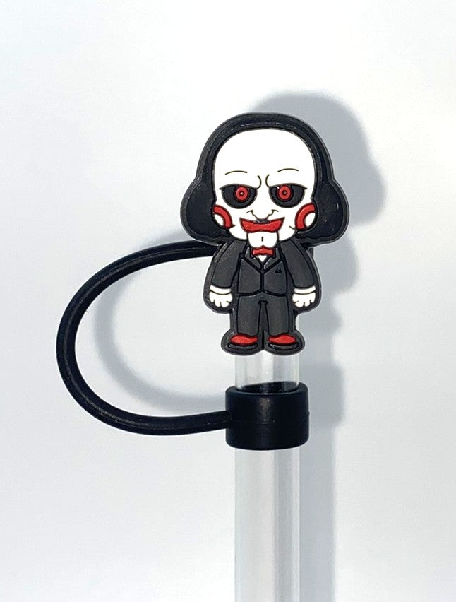 Jigsaw Billy Saw Horror Straw Topper