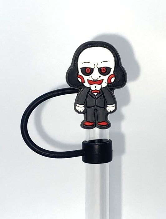 Jigsaw Billy Saw Horror Straw Topper