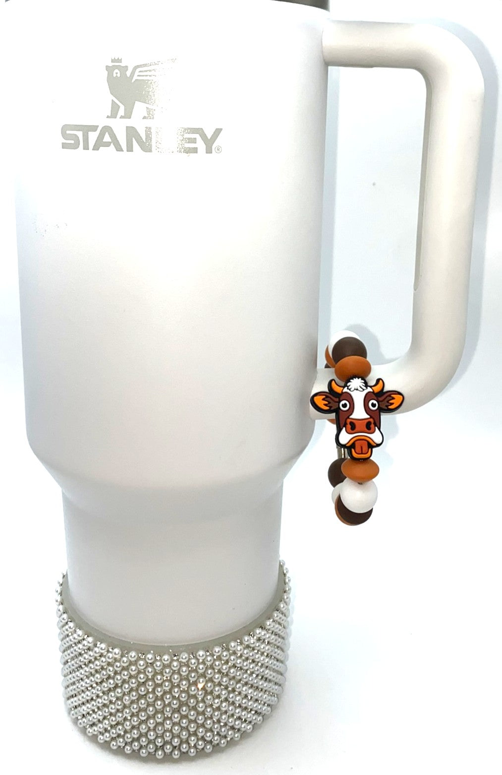 Surprised Scared Cow Stanley Tumbler Cup Handle Charm