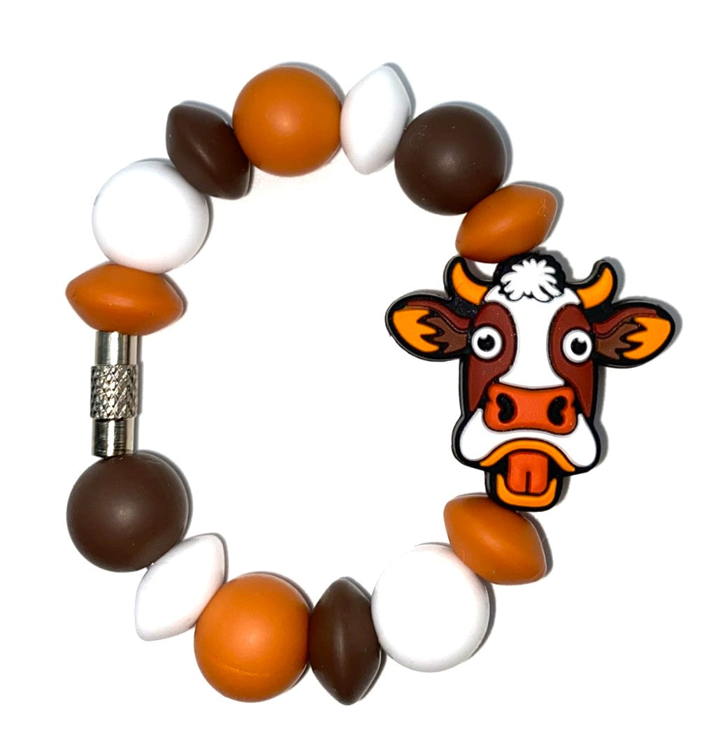 Surprised Scared Cow Stanley Tumbler Cup Handle Charm