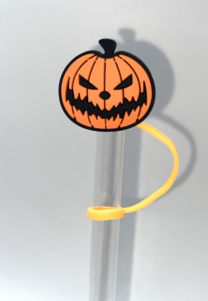 Scary Jack O Lantern Halloween Straw Topper