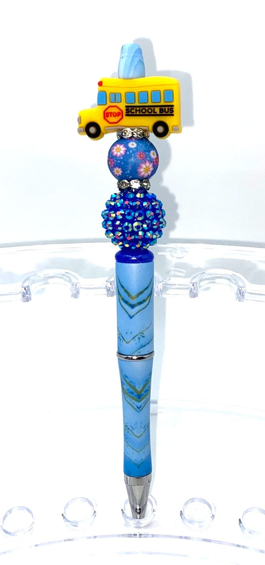 School Bus Beaded Pen