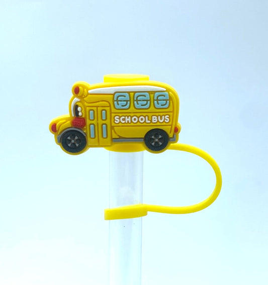 School Bus Teacher Straw Topper